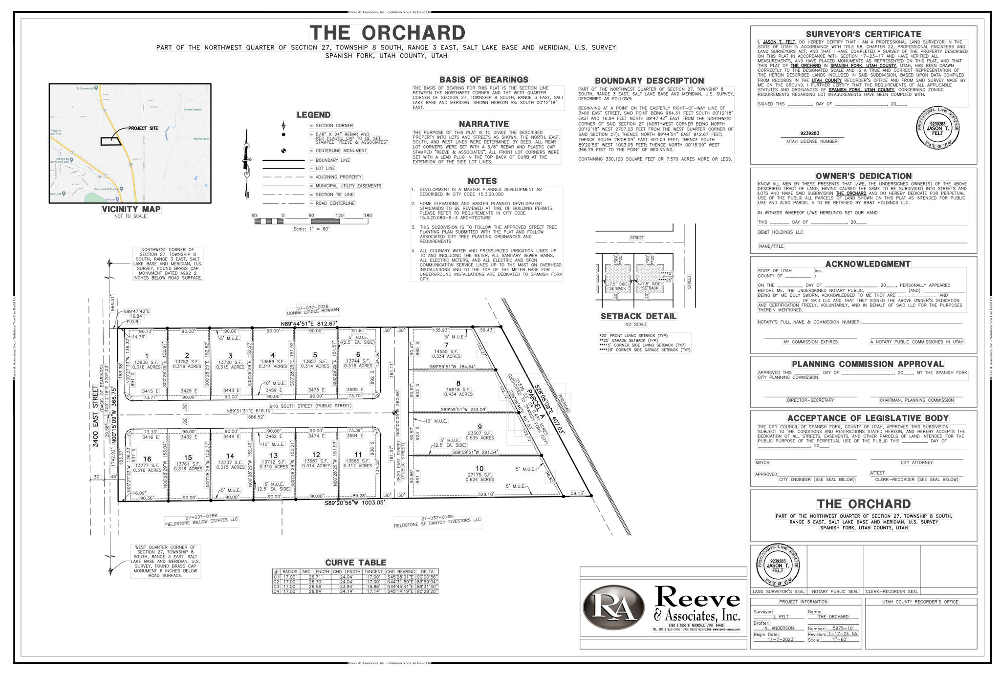 7373 South 2400 East, Spanish Fork, UT for sale Plat Map- Image 1 of 4