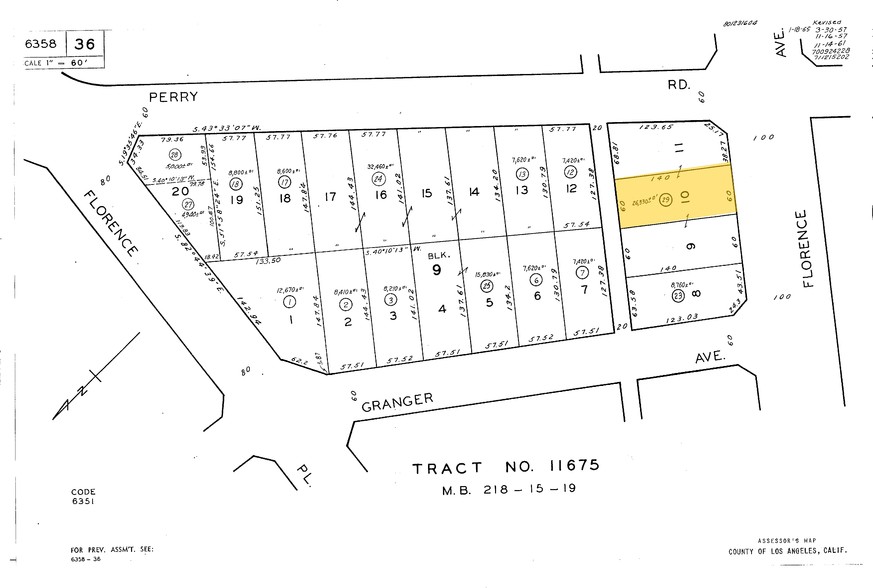 6391 Florence Ave, Bell Gardens, CA for sale - Plat Map - Image 1 of 1