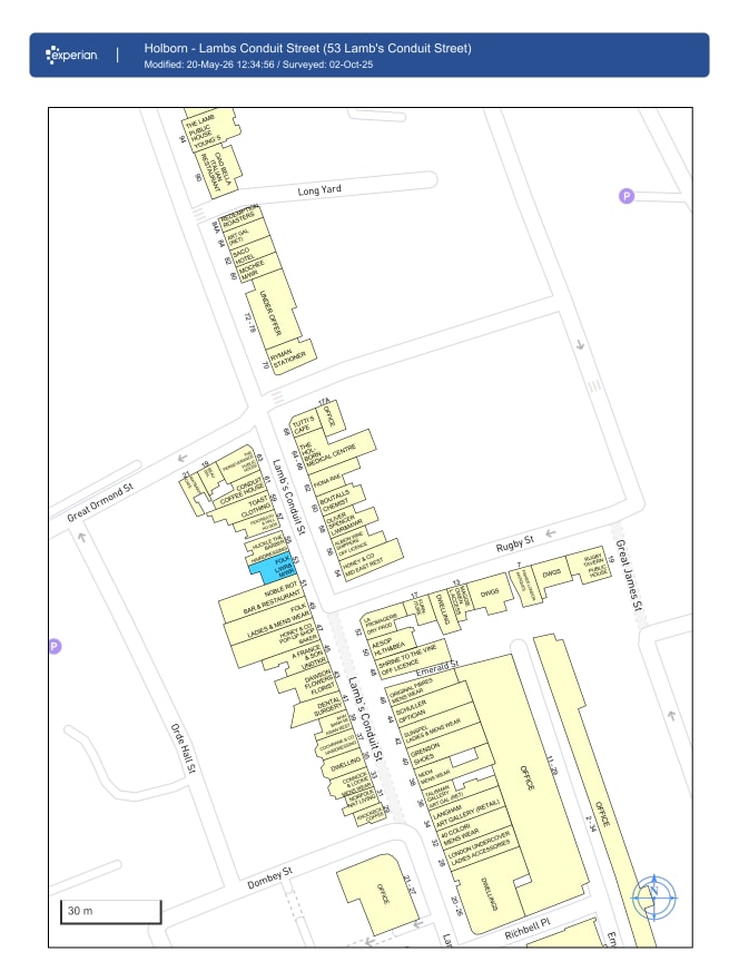 53 Lambs Conduit St, London to rent Goad Map- Image 1 of 1