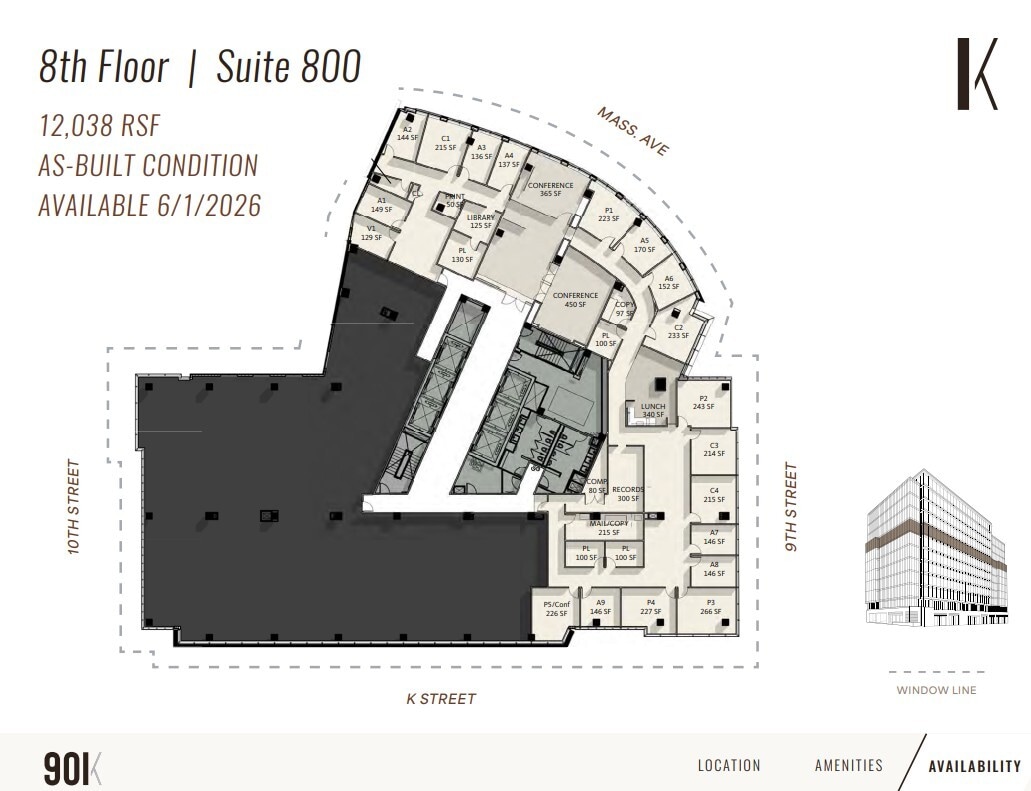 901 K St NW, Washington, DC to rent Floor Plan- Image 1 of 2