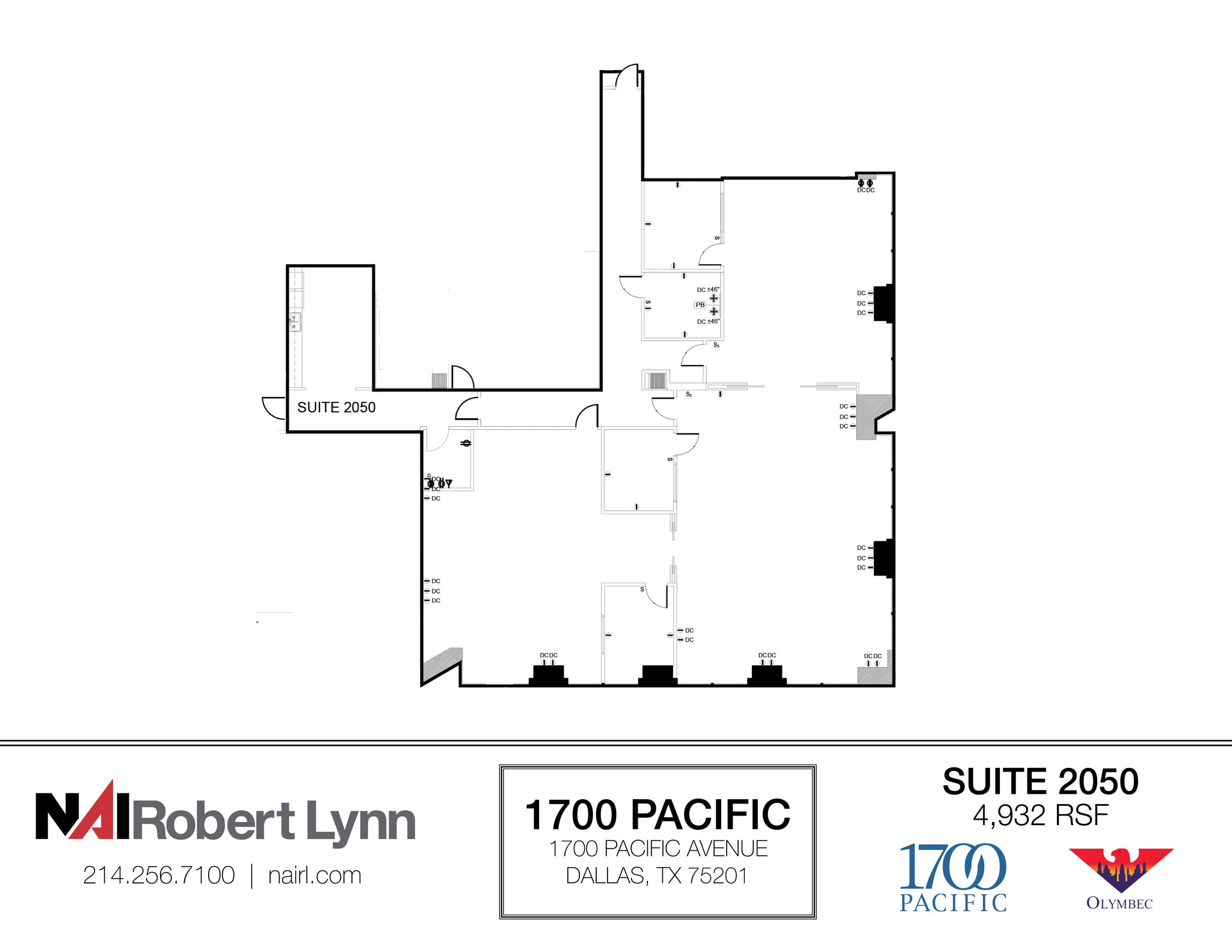 1700 Pacific Ave, Dallas, TX to rent Floor Plan- Image 1 of 2