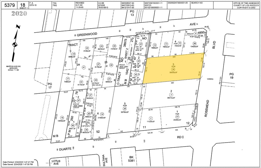 6933 Rosemead Blvd, San Gabriel, CA for sale - Plat Map - Image 1 of 1