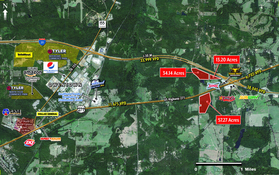 Land for Sale, I-20 Just North of Tyler portfolio of 3 properties for sale on LoopNet.co.uk - Aerial - Image 1 of 3