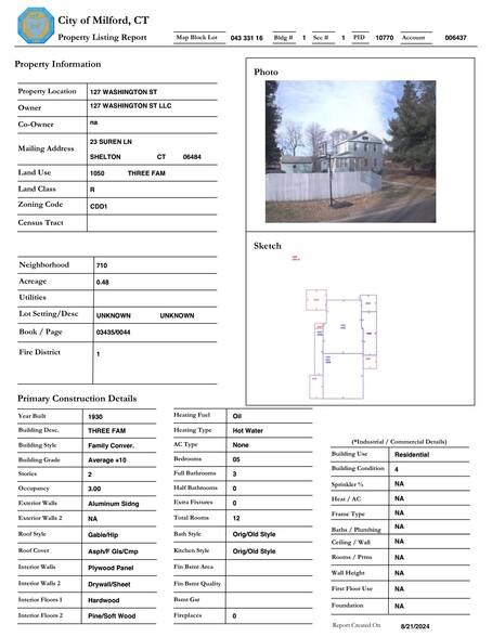 127 Washington St, Milford, CT for rent - Site Plan - Image 1 of 2