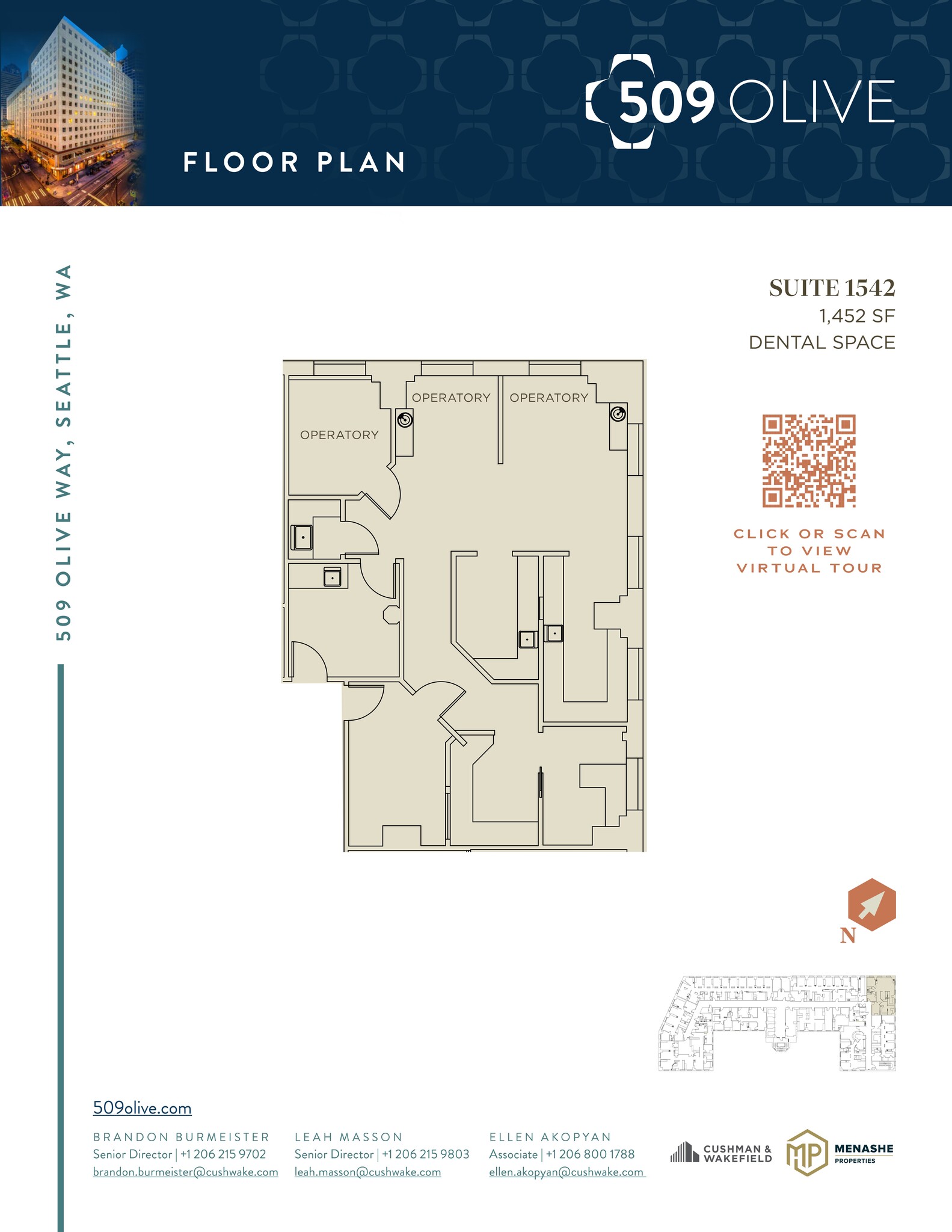 509 Olive Way, Seattle, WA to rent Floor Plan- Image 1 of 1