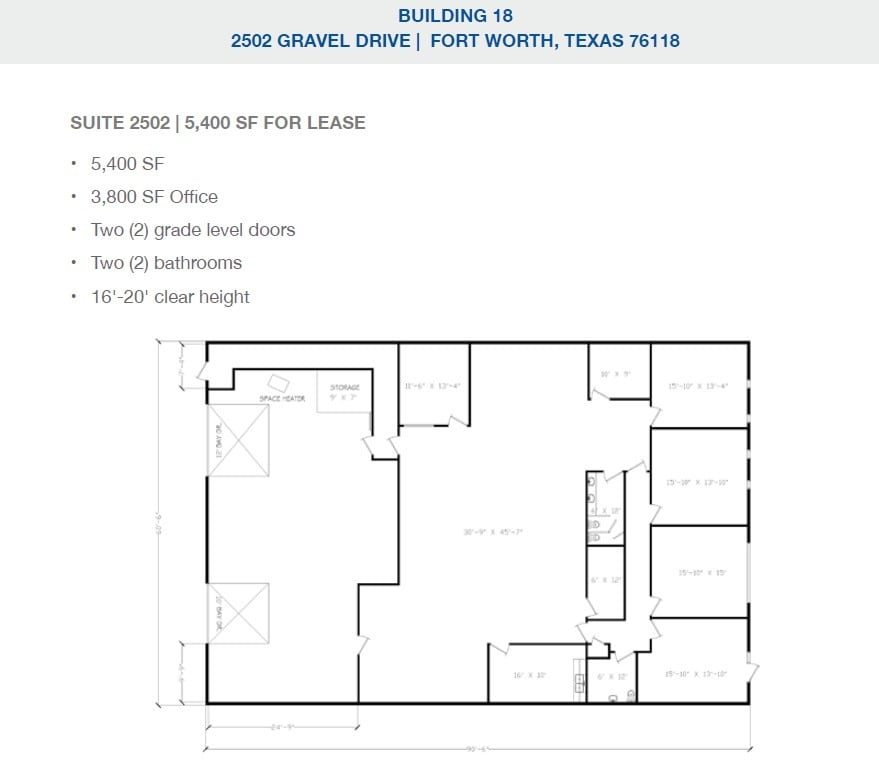 2501-2519 Gravel Dr, Fort Worth, TX to rent Floor Plan- Image 1 of 1