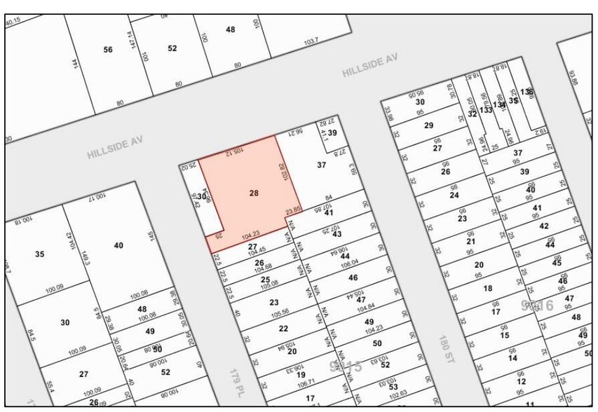 179-30-36 Hillside Ave, Jamaica, NY for rent - Plat Map - Image 3 of 3