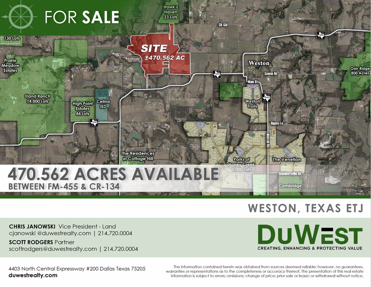 FM-455 & CR-134, Weston, TX for sale - Aerial - Image 1 of 4