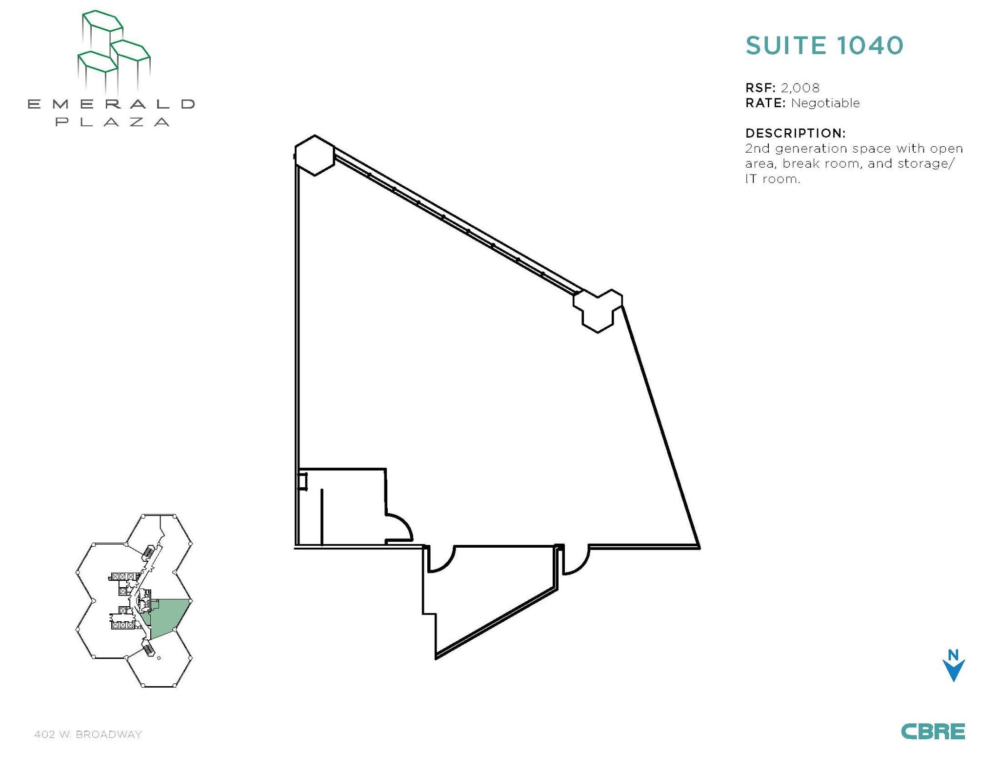 402 W Broadway, San Diego, CA to rent Floor Plan- Image 1 of 2