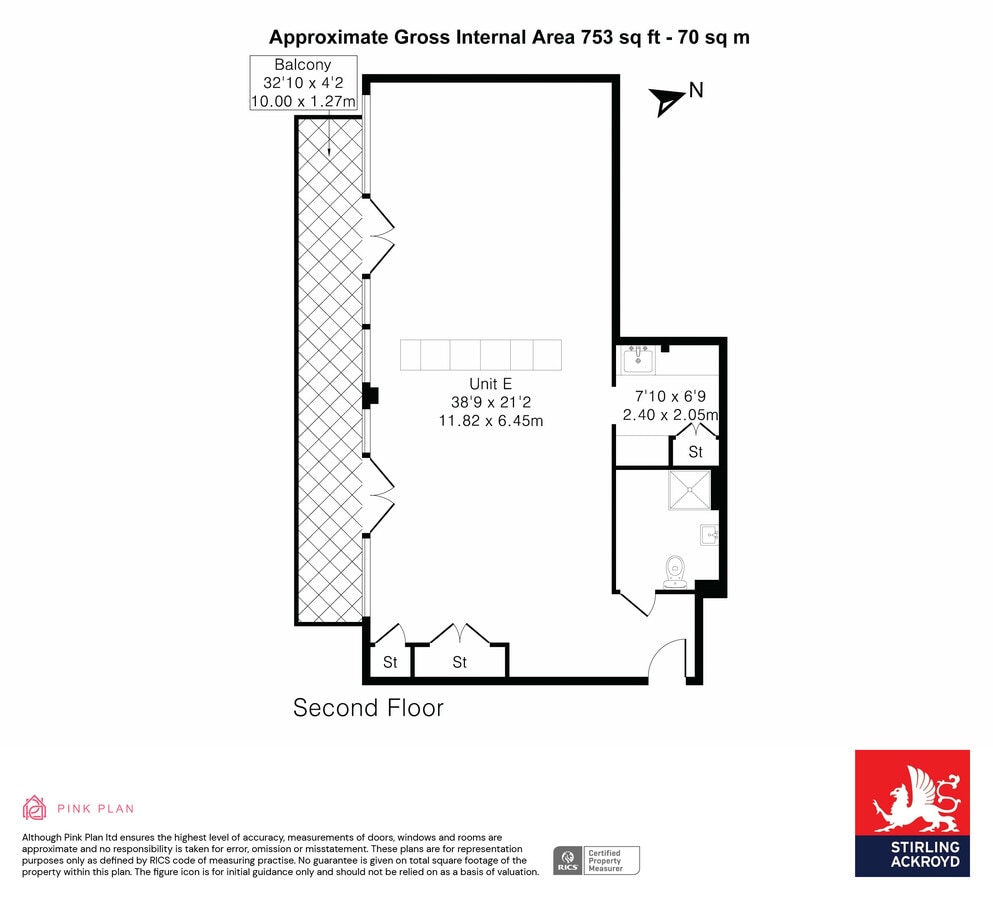 2-10 Hertford Rd, London, LND N1 5EW - Unit E - - Floor Plan - Image 1 of 9