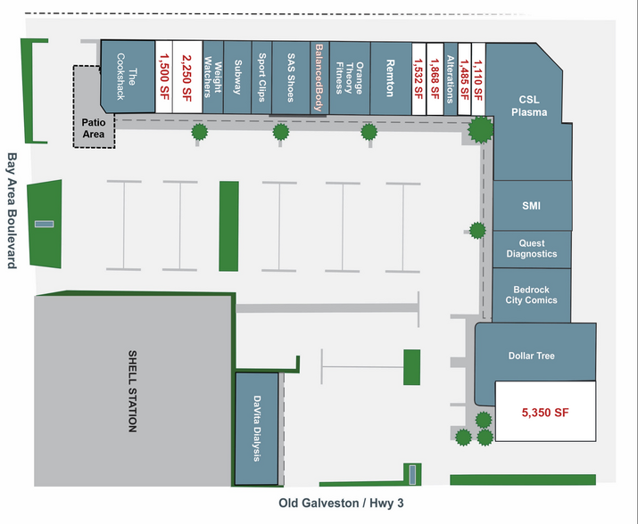 100-110 W Bay Area Blvd, Webster, TX for rent - Site Plan - Image 2 of 21