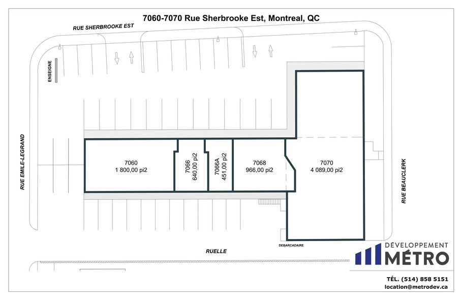 7060-7072 Rue Sherbrooke E, Montréal, QC for rent - Site Plan - Image 2 of 2