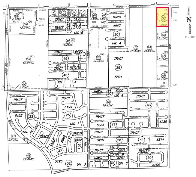 Rosamond Blvd & 30th St West, Rosamond, CA for sale - Plat Map - Image 1 of 1