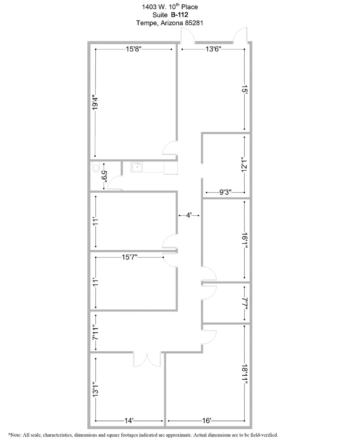 1407 W 10th Pl, Tempe, AZ to rent Floor Plan- Image 1 of 1