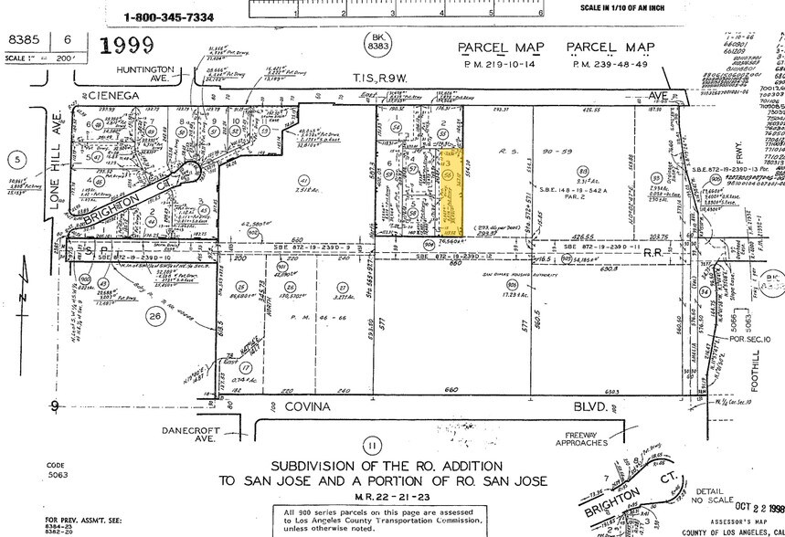 834 W Cienega Ave, San Dimas, CA for rent - Plat Map - Image 2 of 7