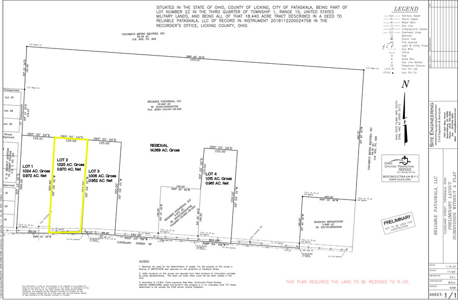 Cleveland Road SW, Pataskala, OH for sale - Plat Map - Image 1 of 1