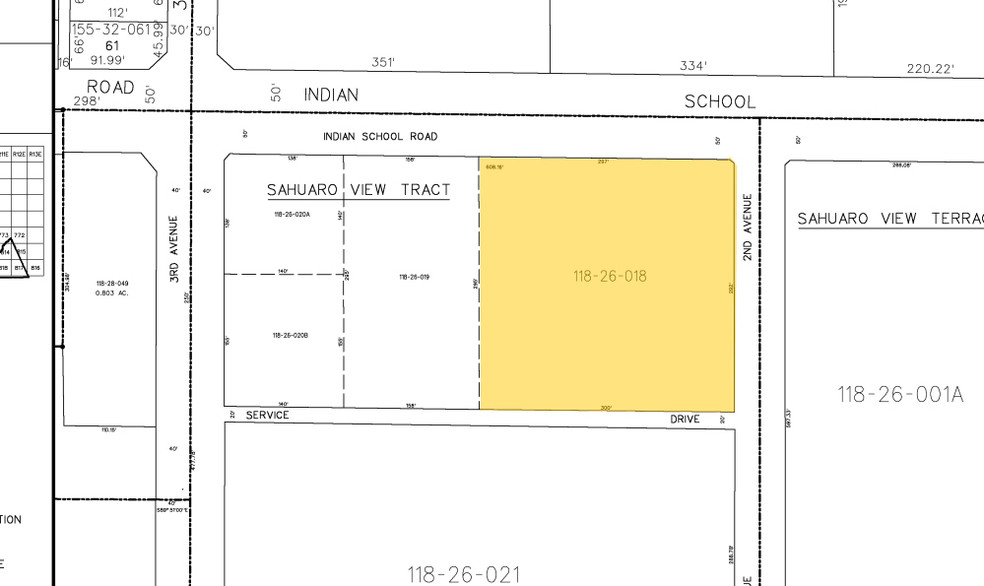 201 W Indian School Rd, Phoenix, AZ for rent - Plat Map - Image 2 of 15