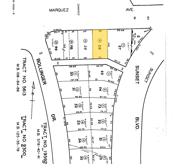 16618 - 16620 Marquez Ave., Pacific Palisades, CA for rent - Plat Map - Image 2 of 18