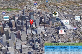 917 Main St, Houston, TX - aerial  map view