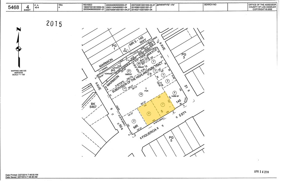 5015-5025 N Figueroa St, Los Angeles, CA for rent - Plat Map - Image 2 of 21