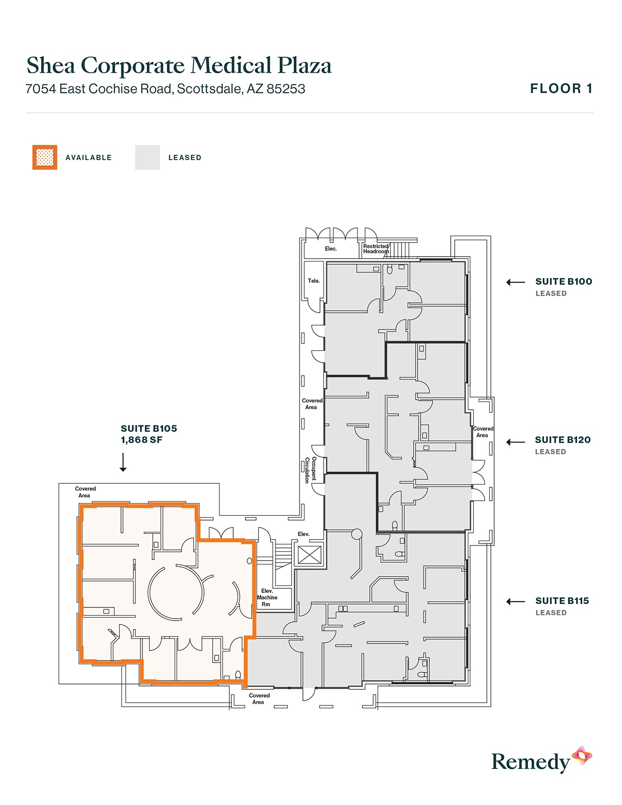 7032-7054 E Cochise Rd, Scottsdale, AZ to rent Floor Plan- Image 1 of 6
