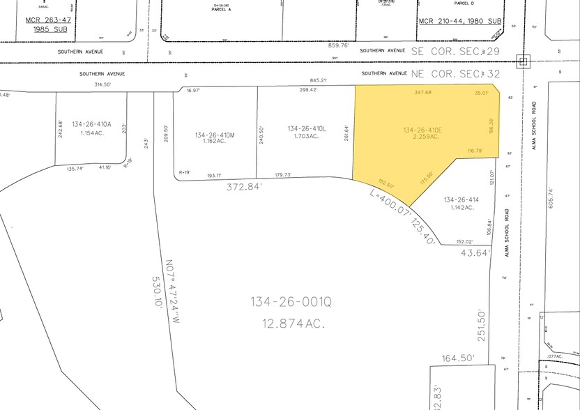 1220 S Alma School Rd, Mesa, AZ for rent - Plat Map - Image 2 of 38