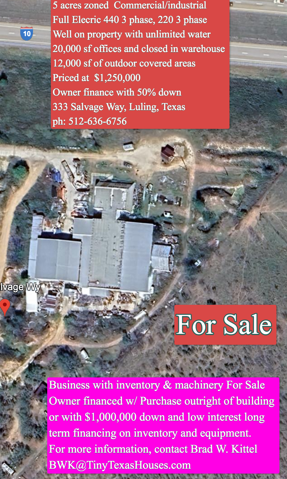 333 Salvage Way, Luling, TX for sale Aerial- Image 1 of 11