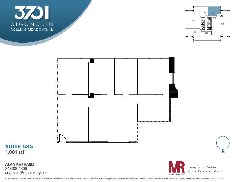 3701 Algonquin Rd, Rolling Meadows, IL for rent Floor Plan- Image 1 of 8