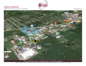 1840 E US Route 36, Urbana, OH - aerial  map view