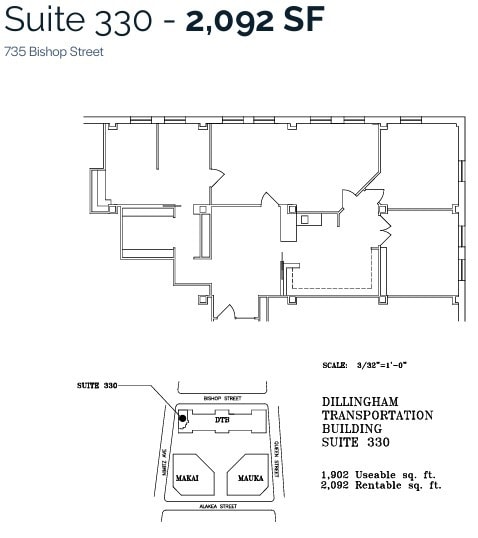 733 Bishop St, Honolulu, HI to rent Floor Plan- Image 1 of 1