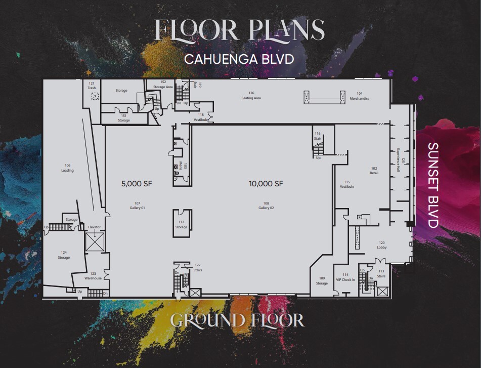 6400 W Sunset Blvd, Los Angeles, CA for rent Floor Plan- Image 1 of 2