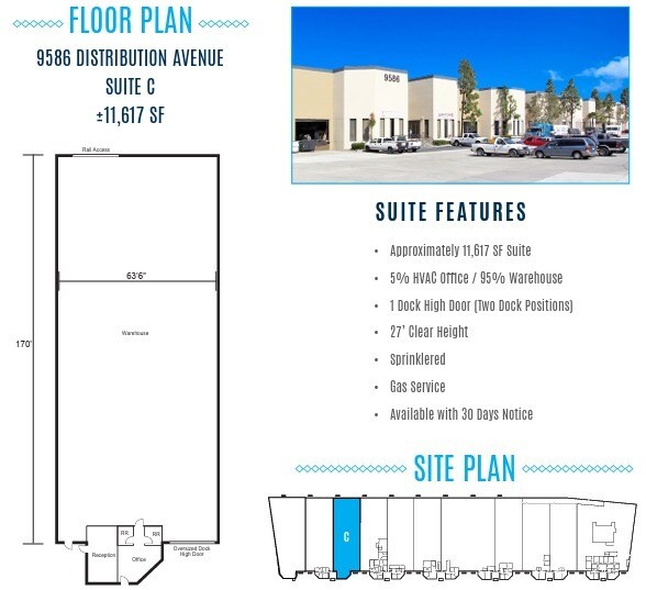 9586 Distribution Ave, San Diego, CA to rent Floor Plan- Image 1 of 2