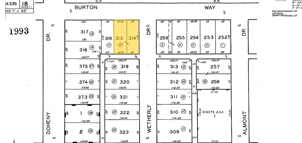 9032-9040 Burton Way, Beverly Hills, CA for rent - Plat Map - Image 3 of 5