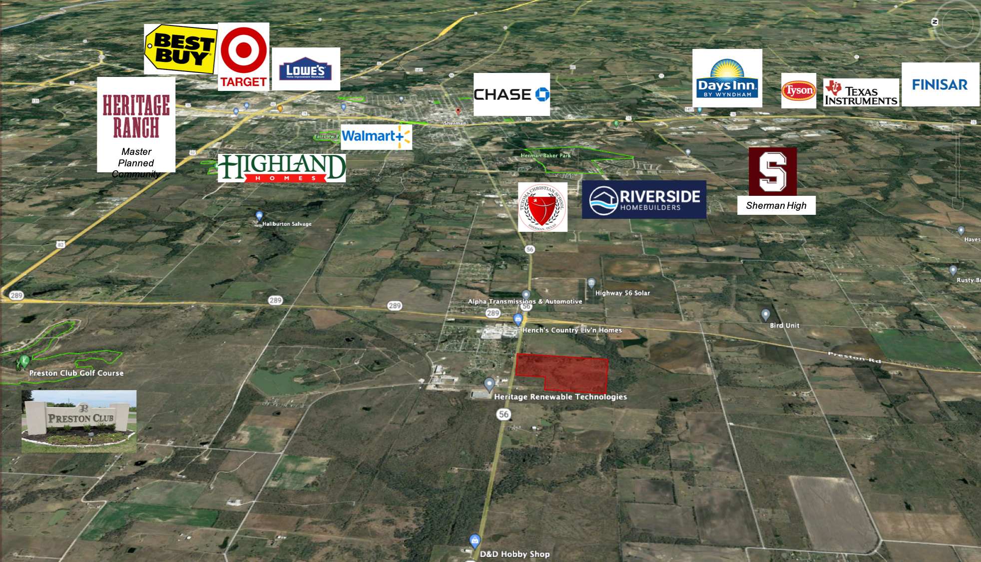 SH-56, Sherman, TX for sale Aerial- Image 1 of 1