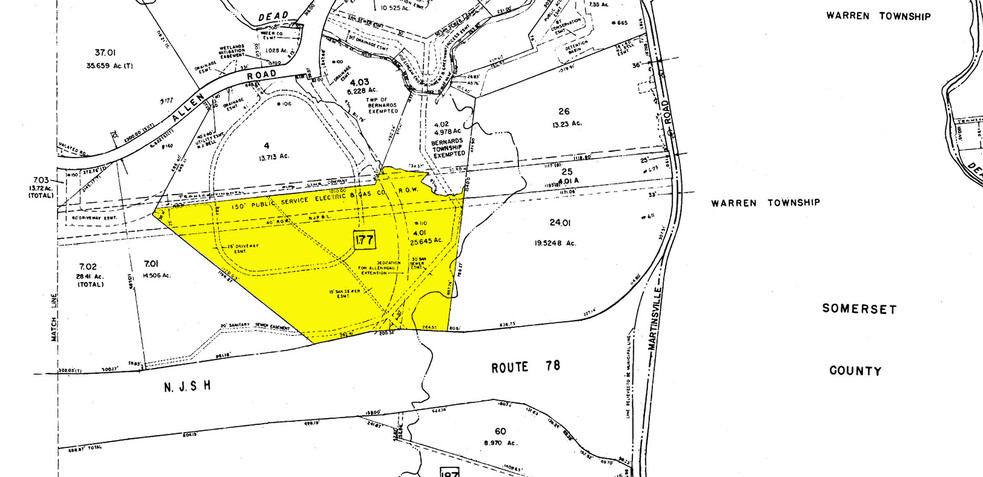 110 Allen Rd, Basking Ridge, NJ for rent - Plat Map - Image 2 of 6