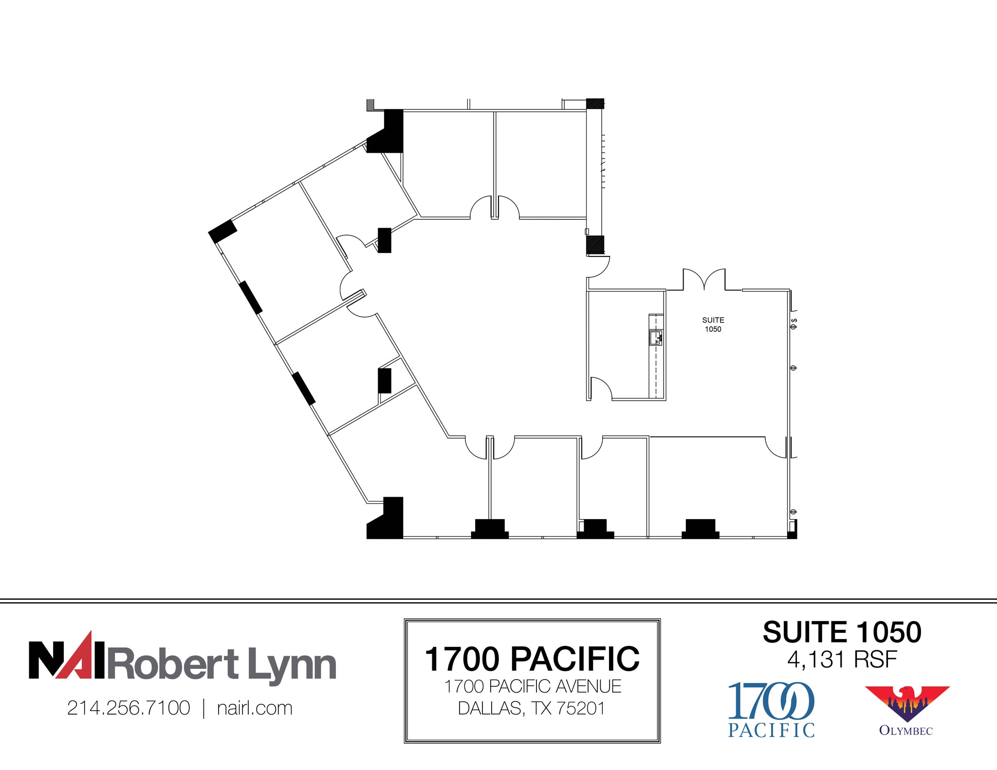 1700 Pacific Ave, Dallas, TX to rent Floor Plan- Image 1 of 7