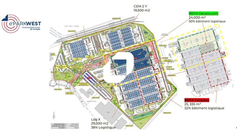 Light Industrial in Eragny to rent - Site Plan - Image 2 of 11