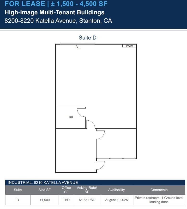 8200-8220 Katella Ave, Stanton, CA to rent Floor Plan- Image 1 of 1