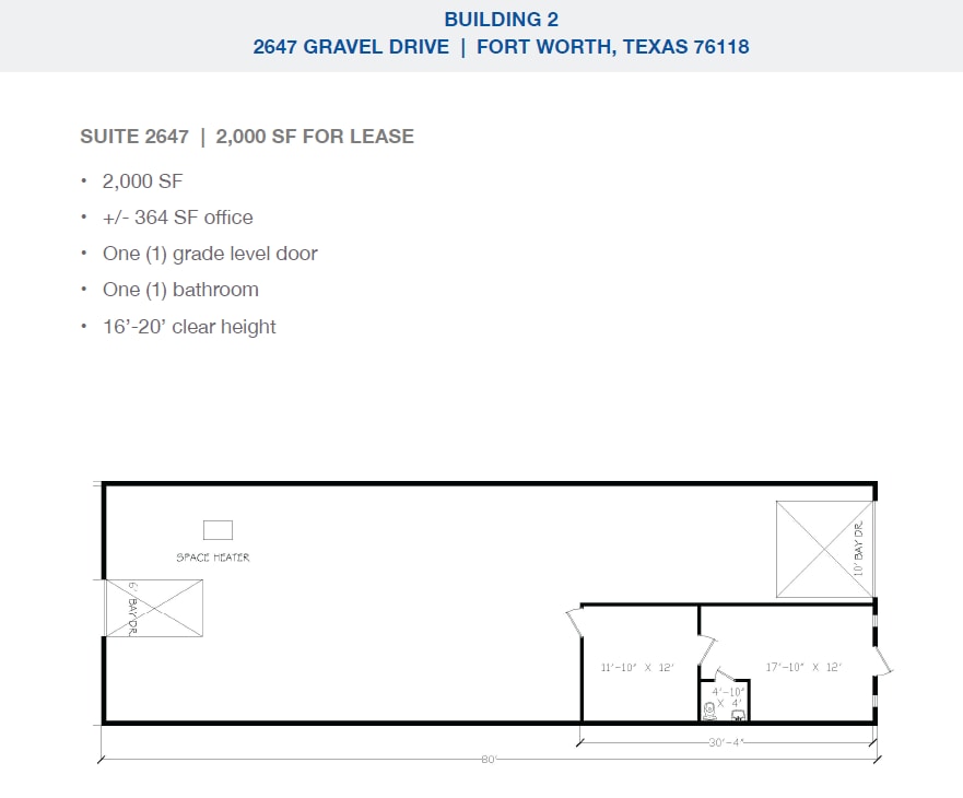 2501-2519 Gravel Dr, Fort Worth, TX to rent Floor Plan- Image 1 of 1