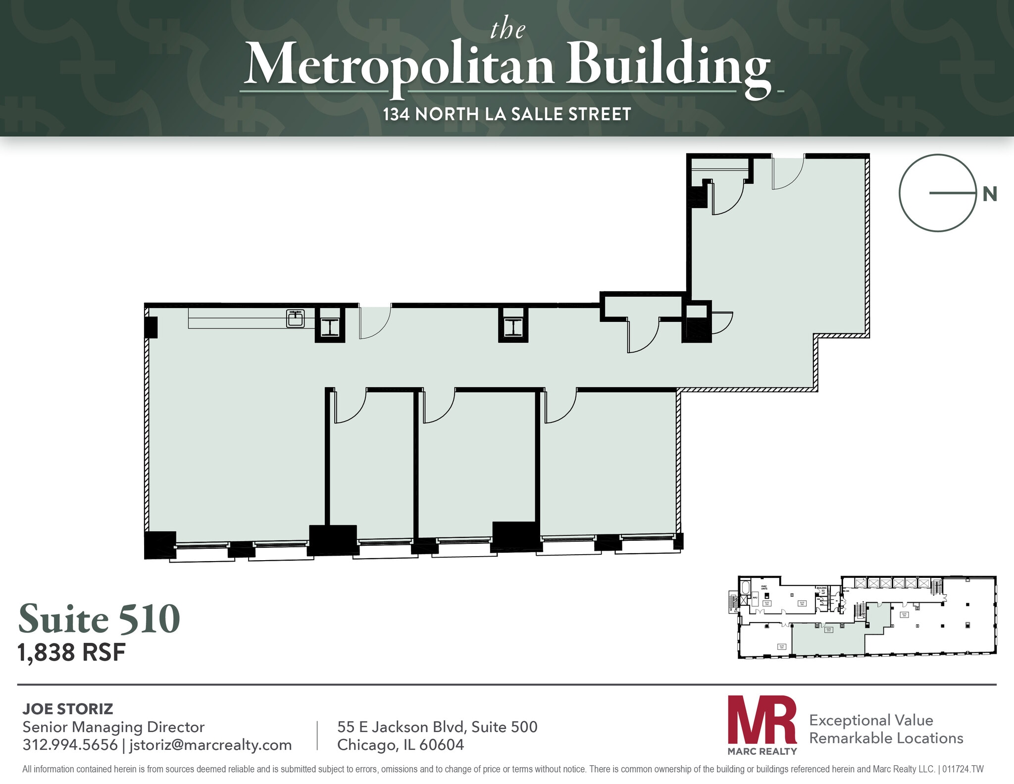 134 N LaSalle St, Chicago, IL to rent Floor Plan- Image 1 of 6