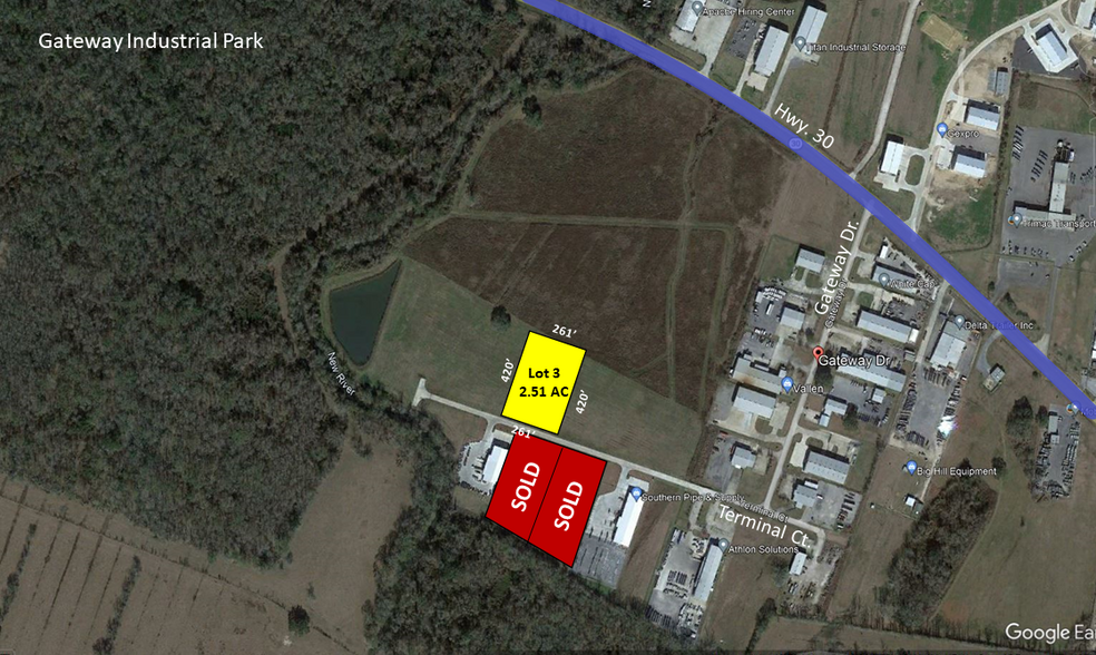 Lot 3 Terminal Ct, Geismar, LA for sale - Aerial - Image 1 of 1