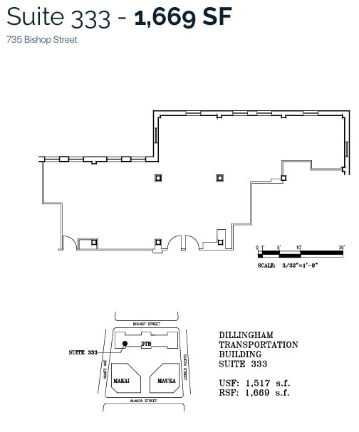 733 Bishop St, Honolulu, HI to rent Floor Plan- Image 1 of 1