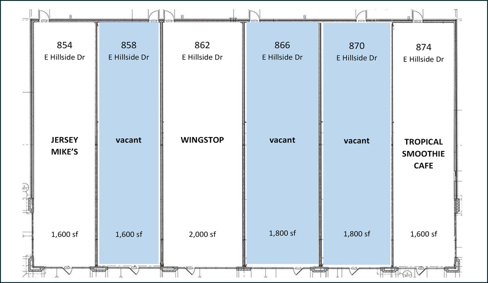 854-874 E Hillside Dr, Broken Arrow, OK for rent - Site Plan - Image 2 of 3