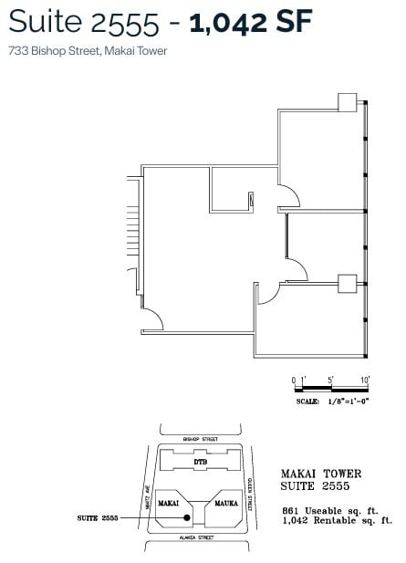 733 Bishop St, Honolulu, HI to rent Floor Plan- Image 1 of 1