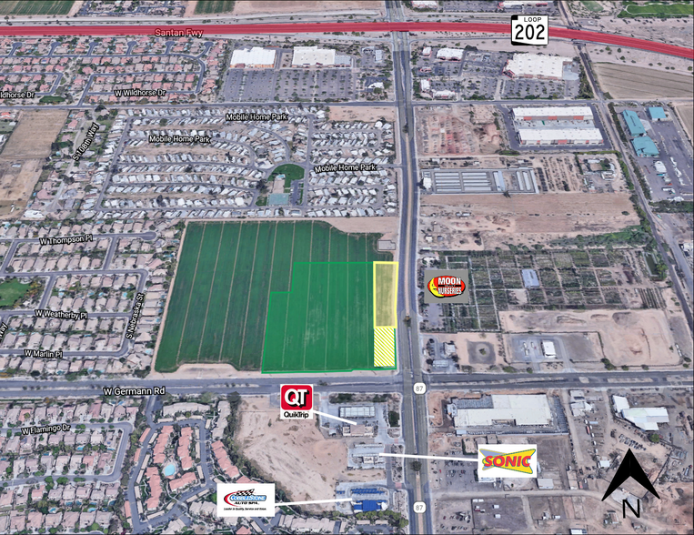 Nwc Of Arizona Ave, Chandler, AZ for rent - Aerial - Image 2 of 2