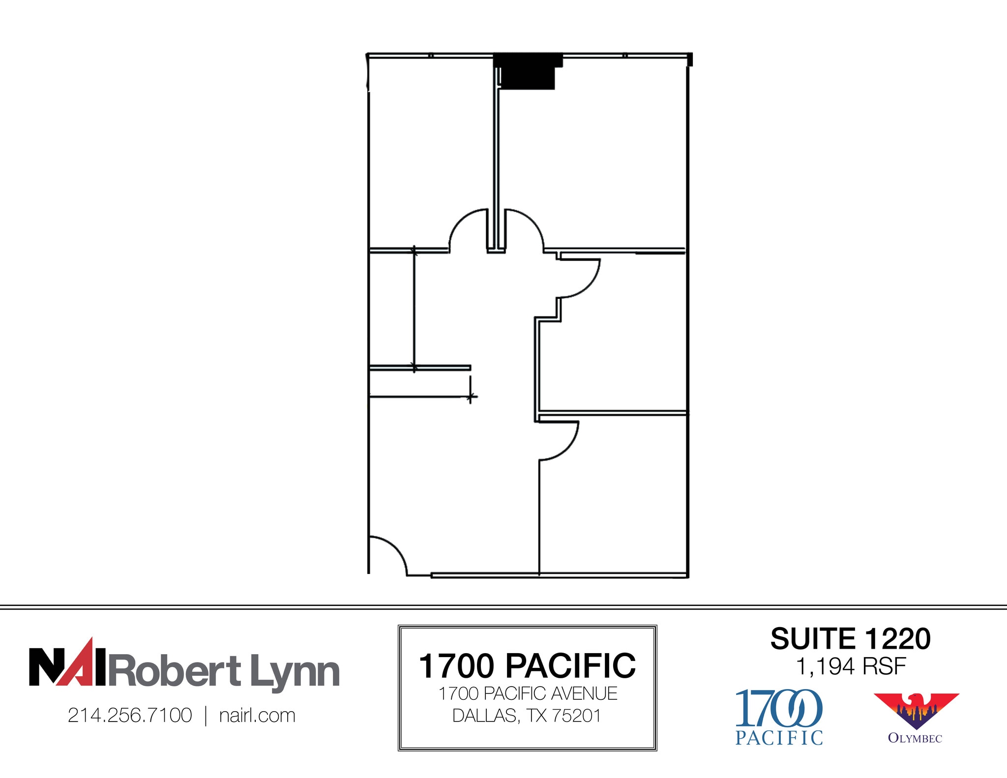 1700 Pacific Ave, Dallas, TX to rent Floor Plan- Image 1 of 2