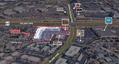 1656-1710 S Alma School Rd, Mesa, AZ - AERIAL map view