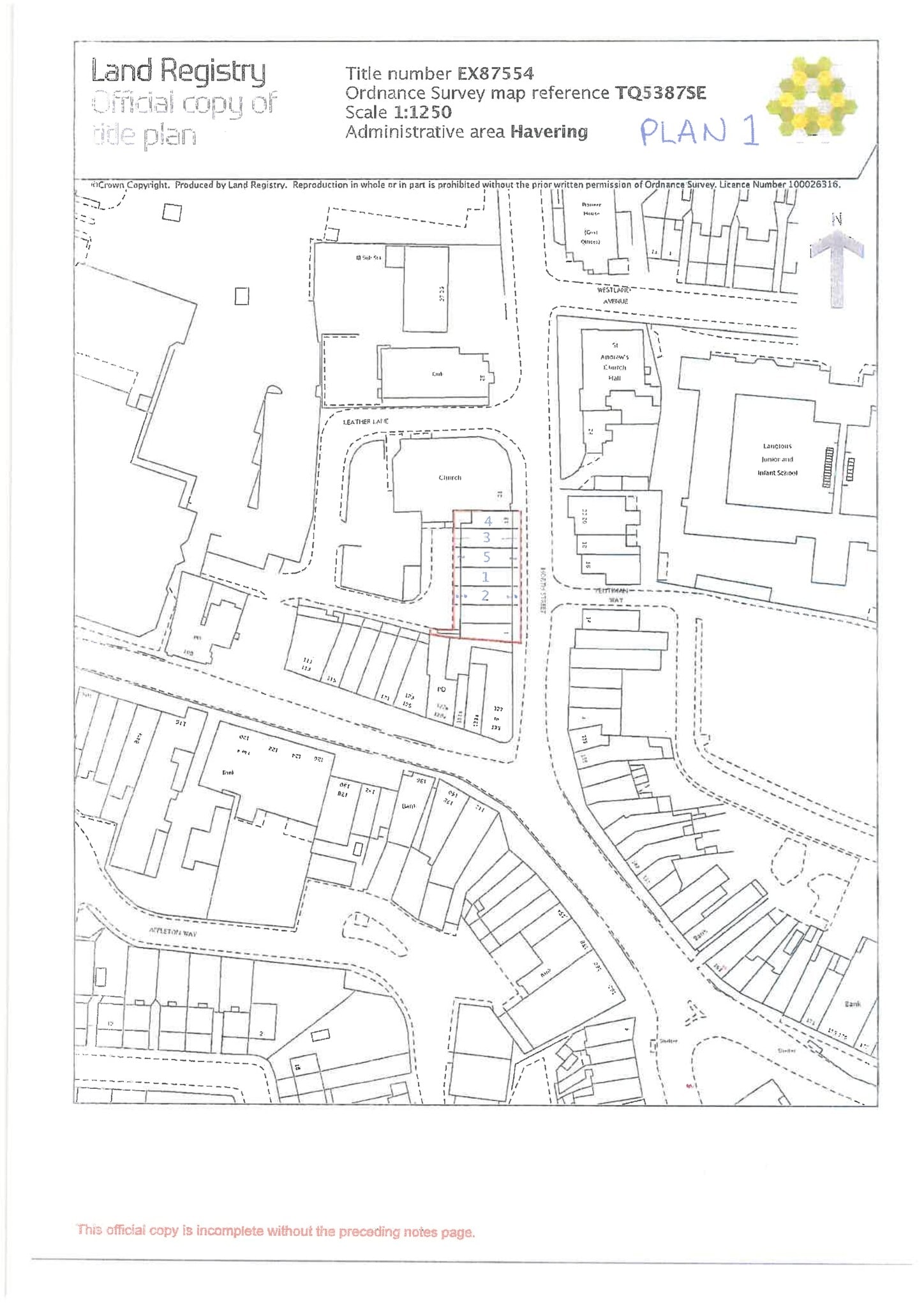 11 North St, Hornchurch to rent Site Plan- Image 1 of 2