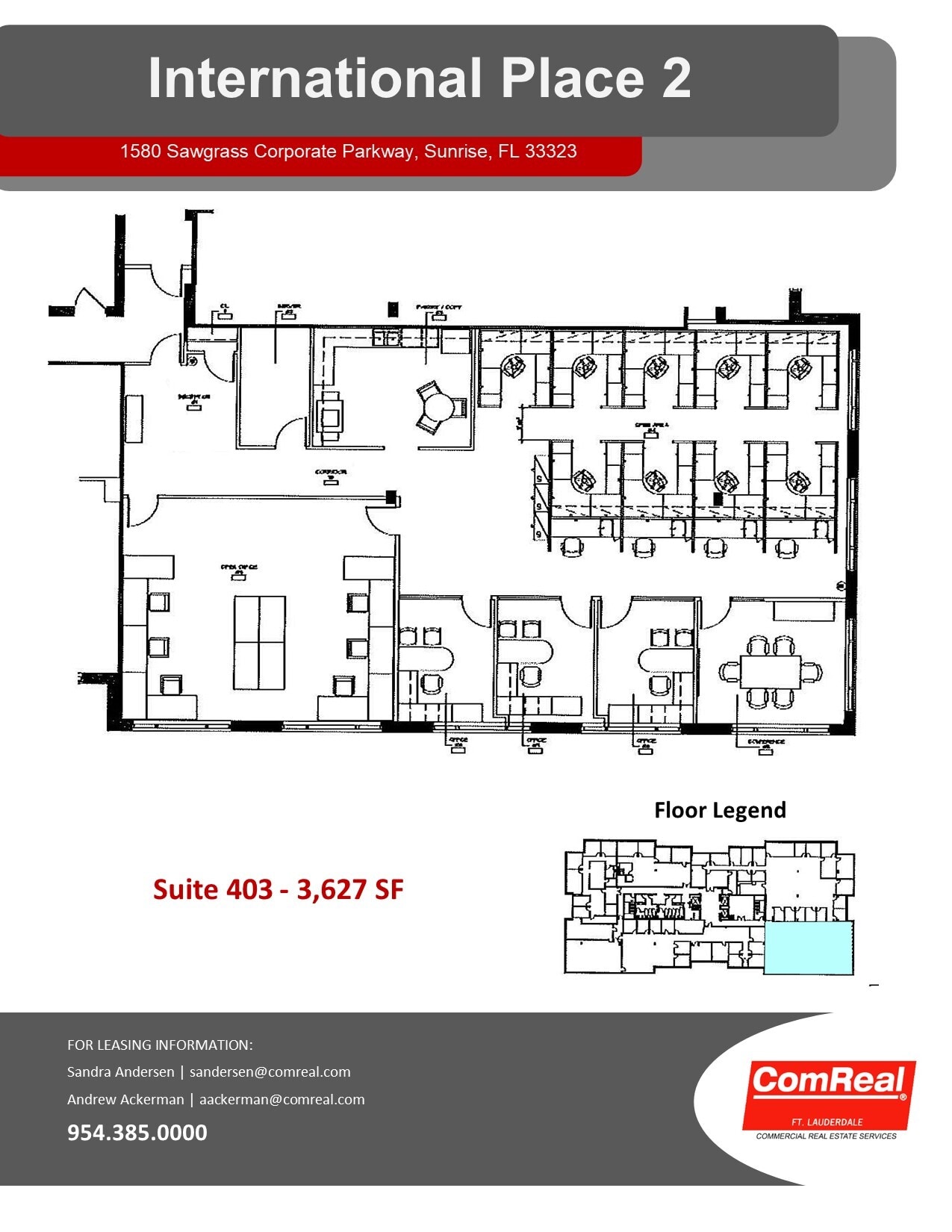 1580 Sawgrass Corporate Pky, Sunrise, FL for rent Floor Plan- Image 1 of 2