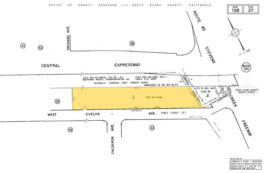 100 W Evelyn Ave, Mountain View, CA for sale - Plat Map - Image 1 of 1